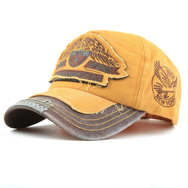 Heritage Apparel Washed Cotton Peaked Cap
