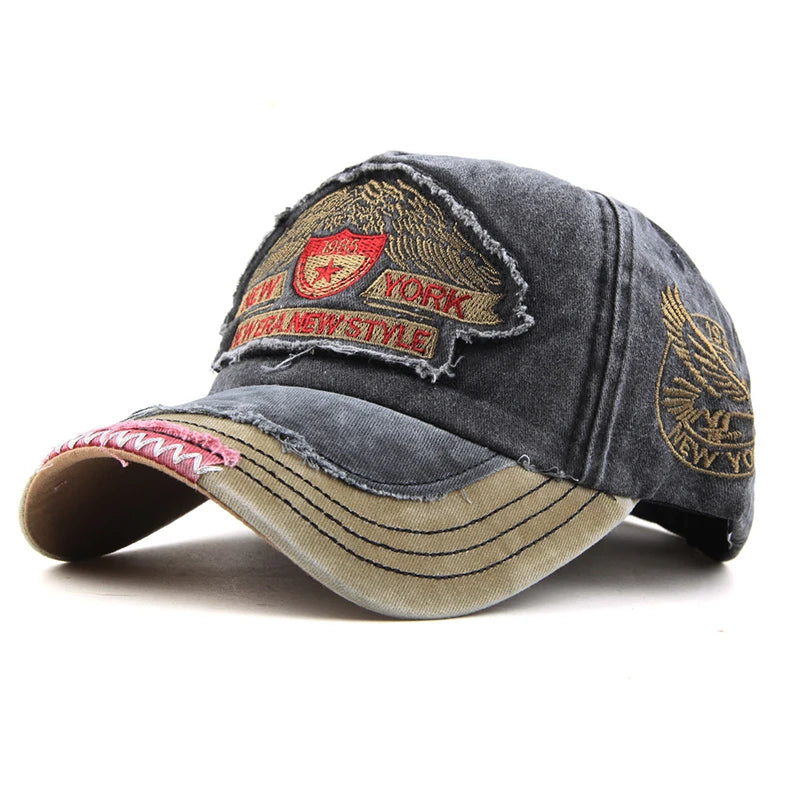 Heritage Apparel Washed Cotton Peaked Cap