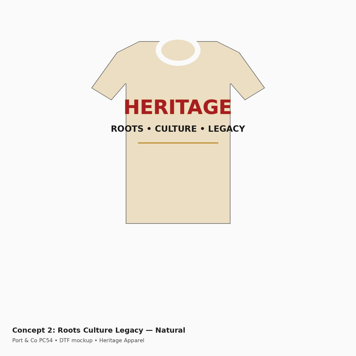 Heritage Roots Culture Legacy PC54 Tee — Natural