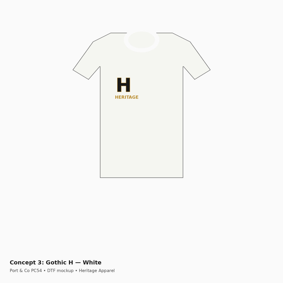 Heritage Gothic H PC54 Tee — White