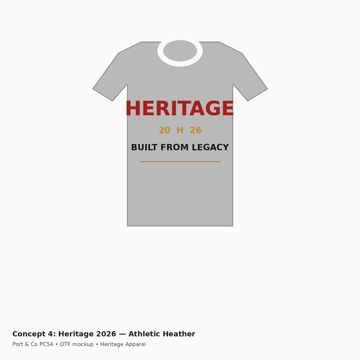 Heritage 2026 PC54 Tee — Athletic Heather