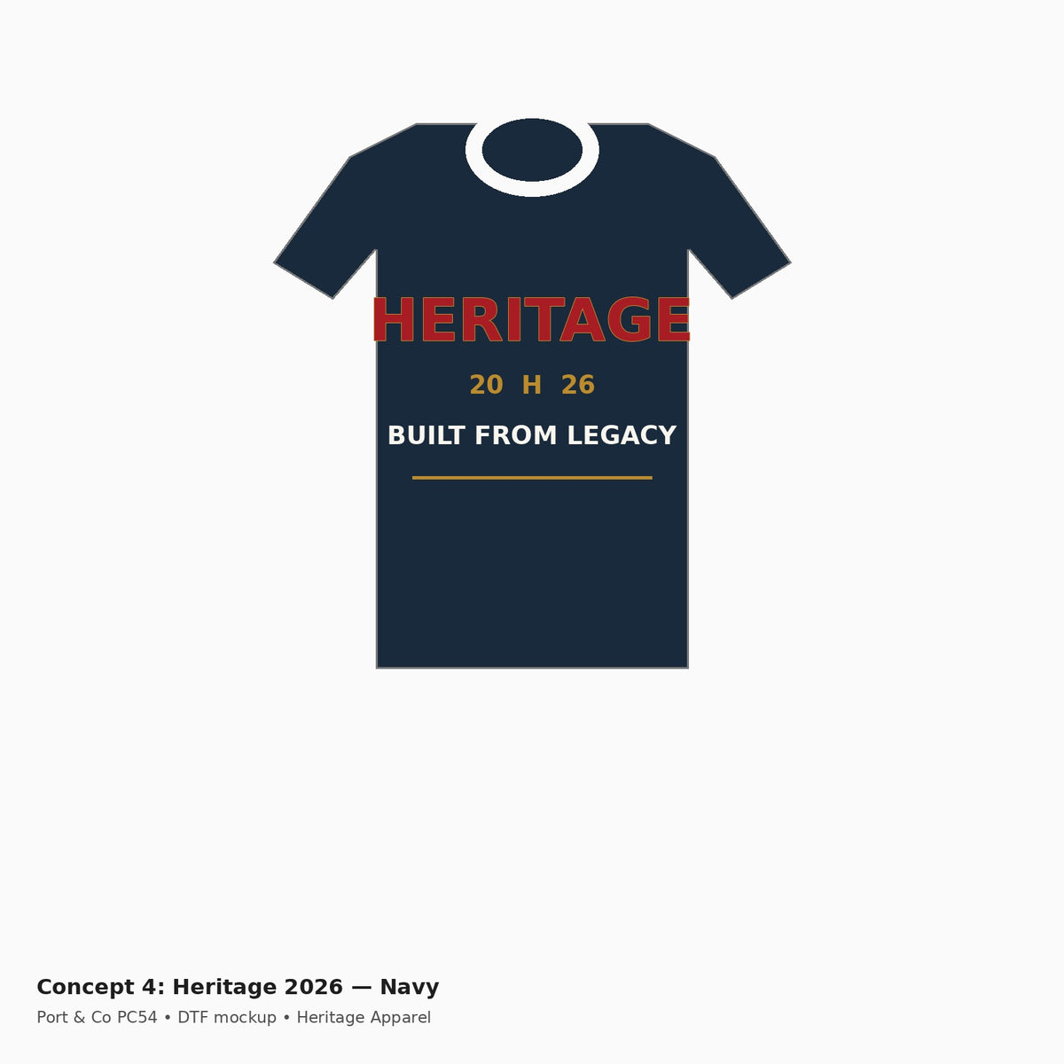 Heritage 2026 PC54 Tee — Navy