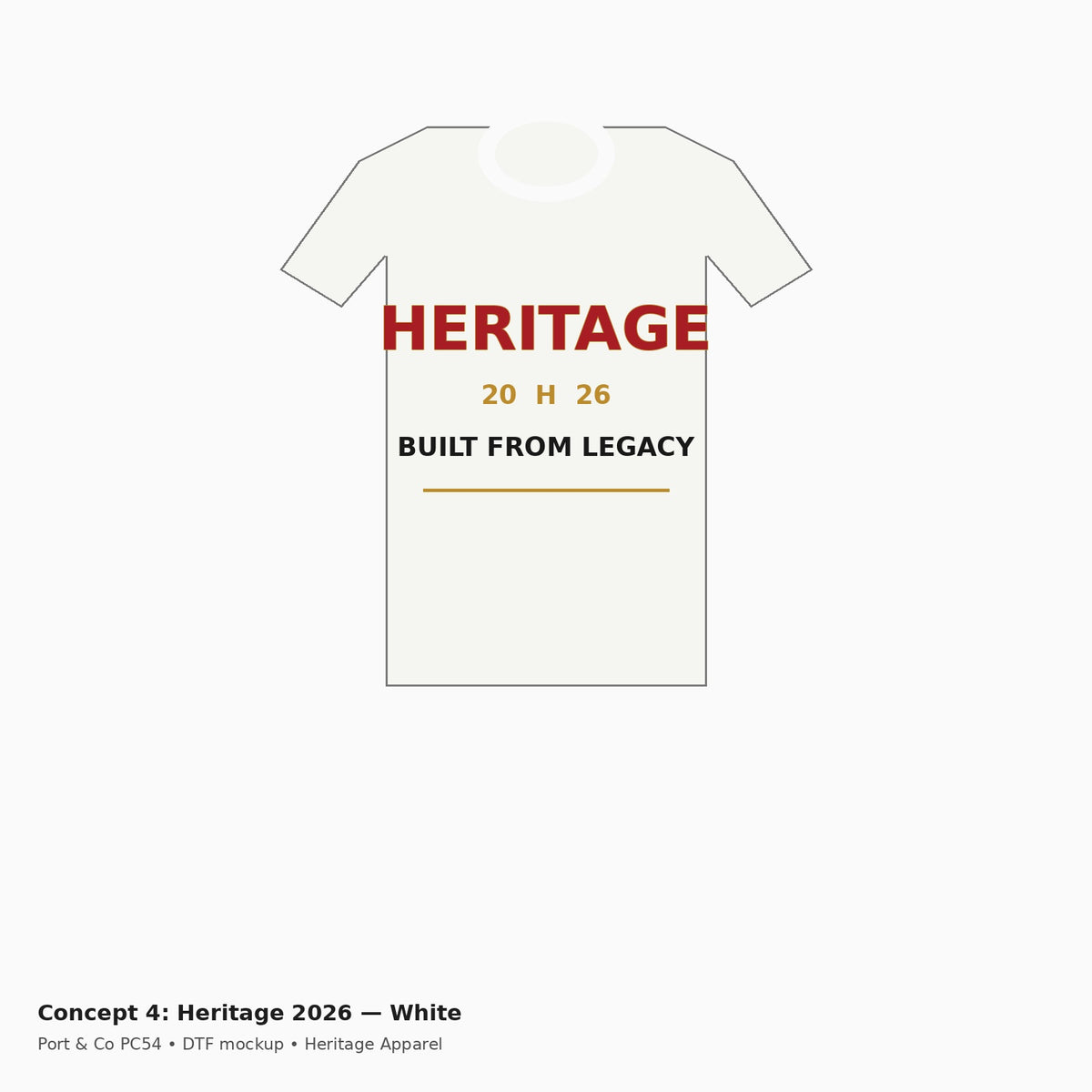 Heritage 2026 PC54 Tee — White