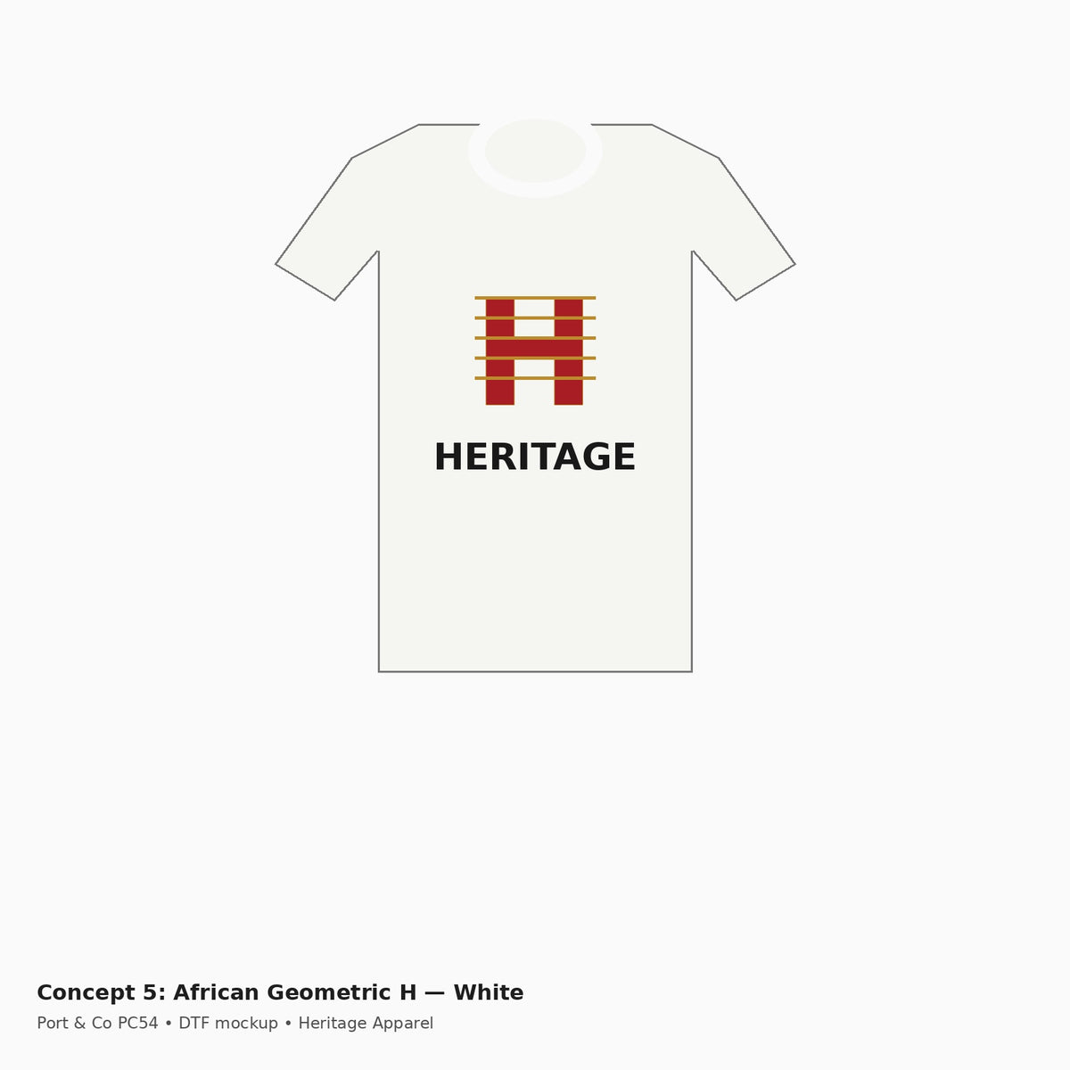 Heritage African Geometric H PC54 Tee — White