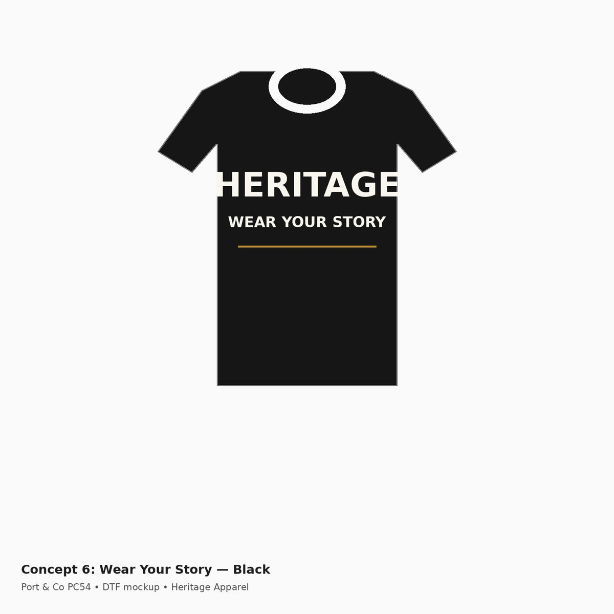 Heritage Wear Your Story PC54 Tee — Black
