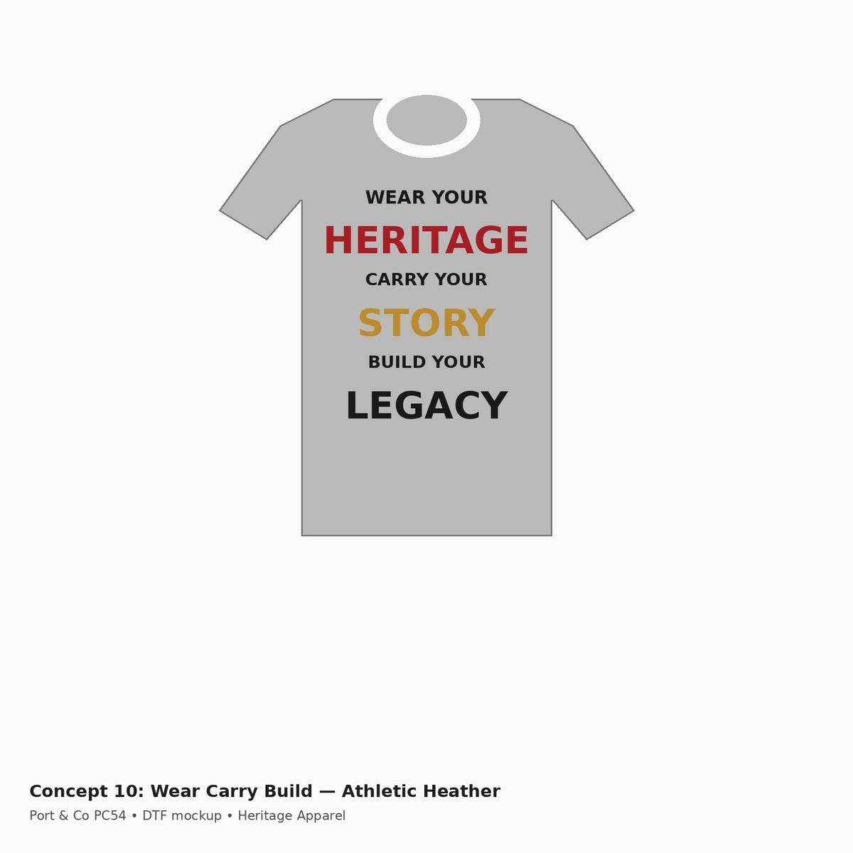 Heritage Wear Carry Build PC54 Tee — Athletic Heather