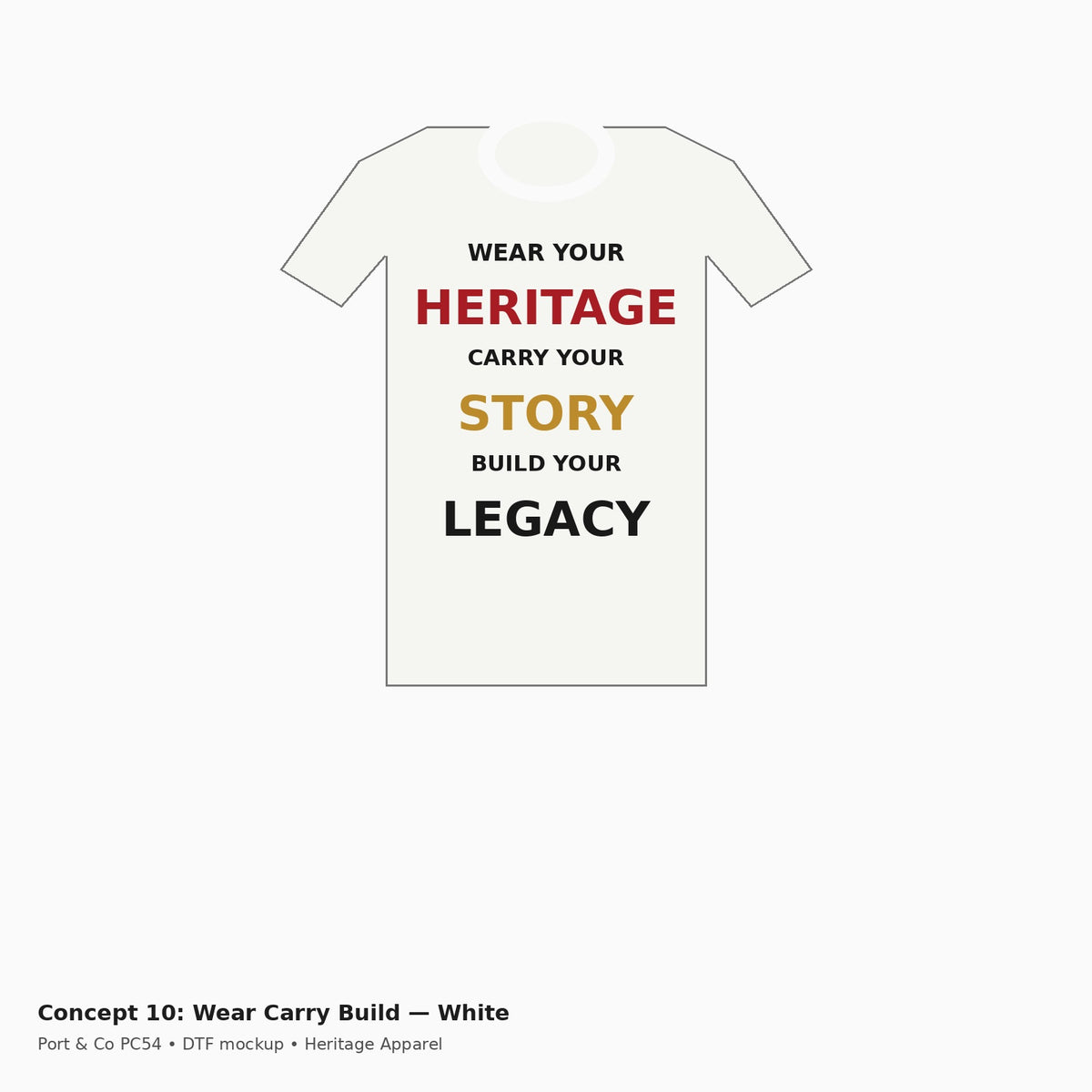 Heritage Wear Carry Build PC54 Tee — White