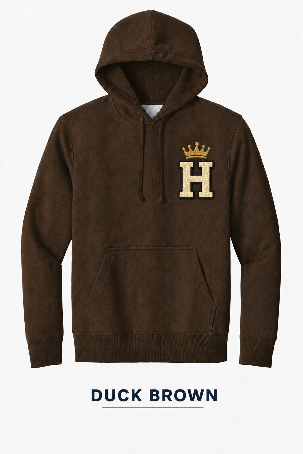 Heritage Minimal Crown H Heavyweight Hoodie — Duck Brown