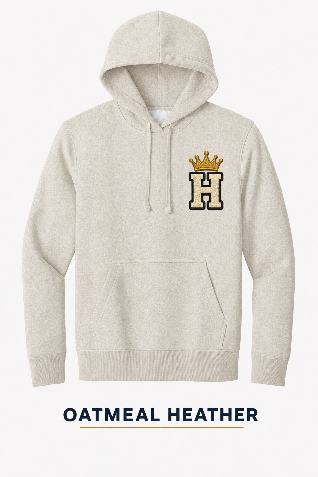 Heritage Minimal Crown H Heavyweight Hoodie — Oatmeal Heather