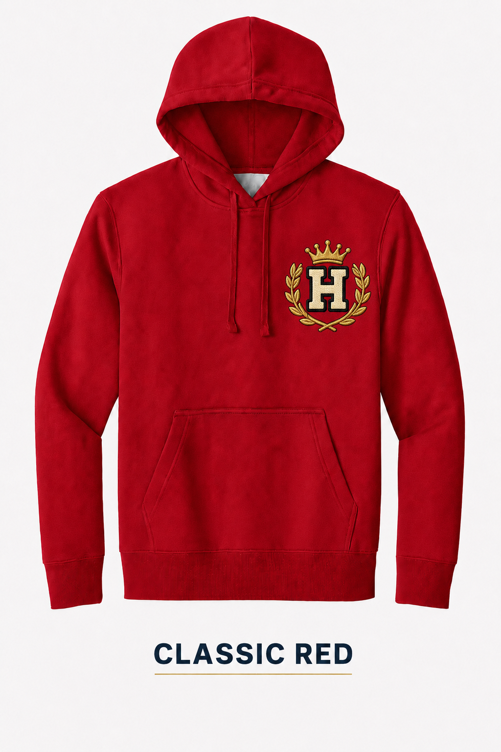 Heritage Royal Laurel Monogram Heavyweight Hoodie — Classic Red
