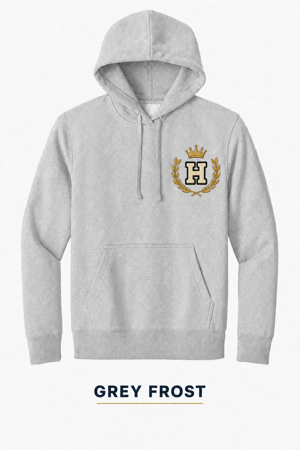 Heritage Royal Laurel Monogram Heavyweight Hoodie — Grey Frost