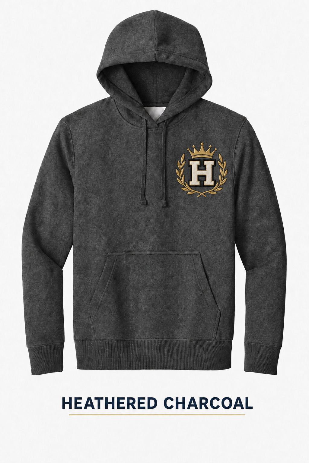 Heritage Royal Laurel Monogram Heavyweight Hoodie — Heathered Charcoal