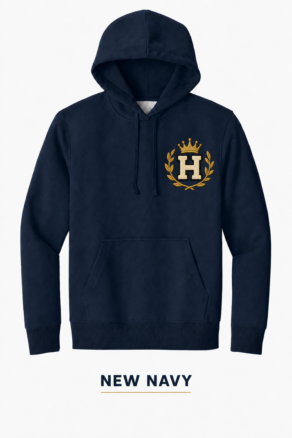 Heritage Royal Laurel Monogram Heavyweight Hoodie — New Navy