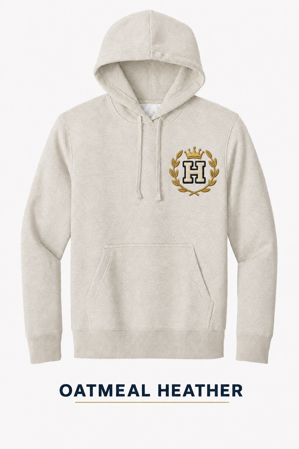 Heritage Royal Laurel Monogram Heavyweight Hoodie — Oatmeal Heather
