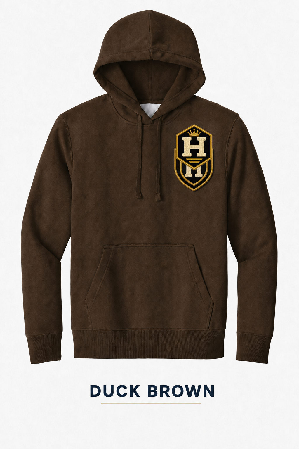 Heritage Hexagonal Streetwear Badge Heavyweight Hoodie — Duck Brown