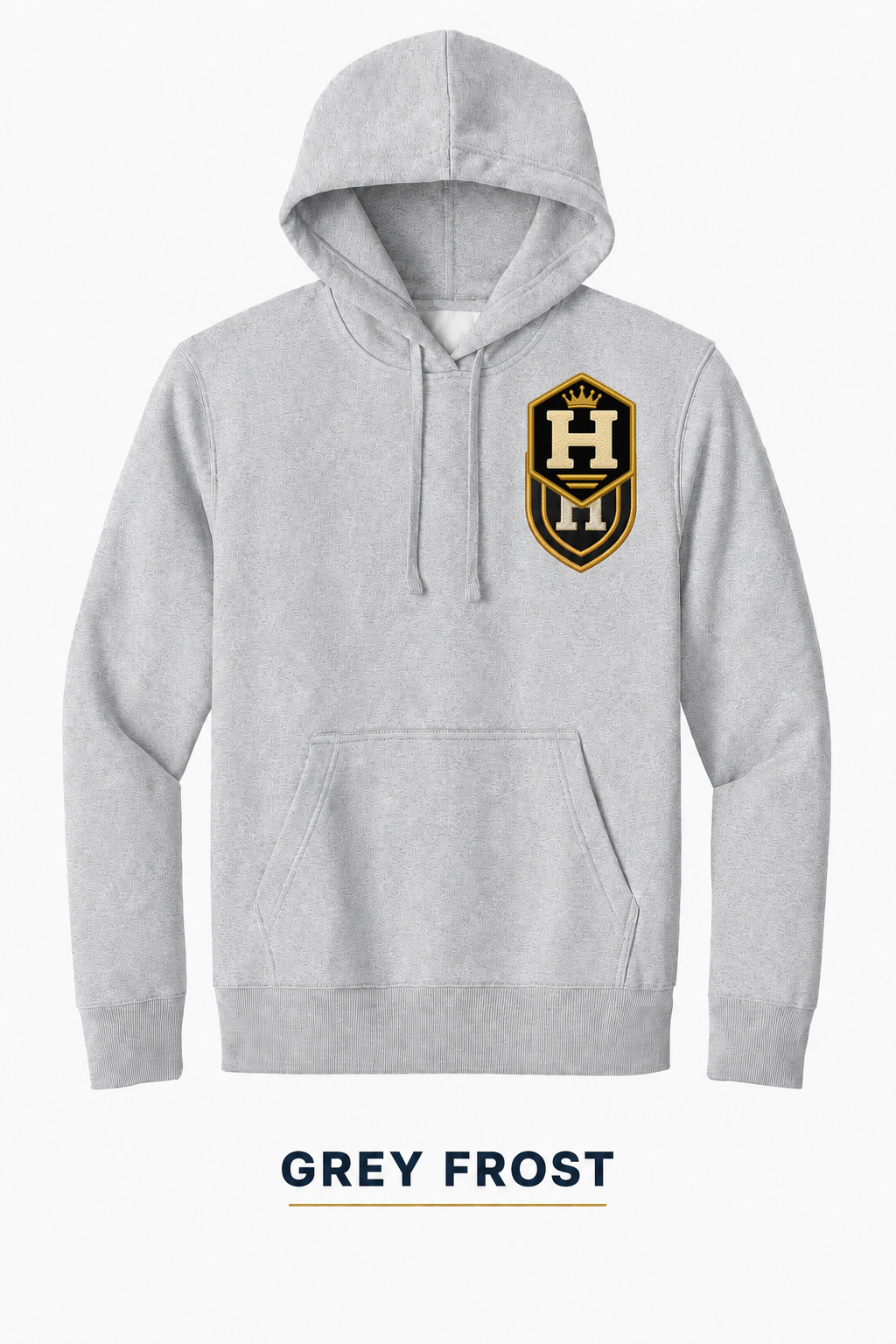 Heritage Hexagonal Streetwear Badge Heavyweight Hoodie — Grey Frost