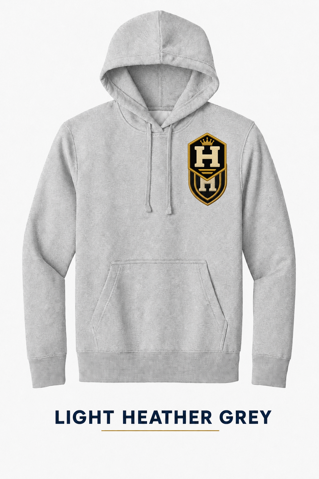 Heritage Hexagonal Streetwear Badge Heavyweight Hoodie — Light Heather Grey