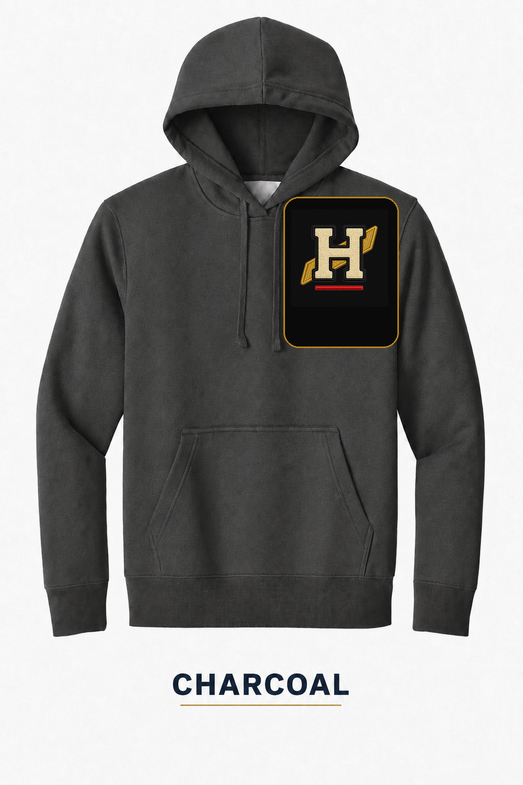 Heritage Slash Monogram Heavyweight Hoodie — Charcoal