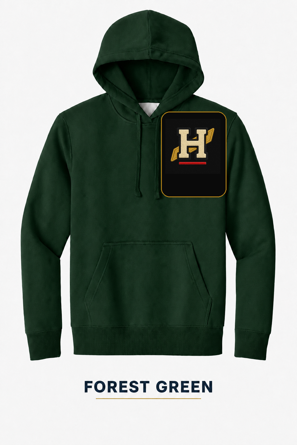 Heritage Slash Monogram Heavyweight Hoodie — Forest Green
