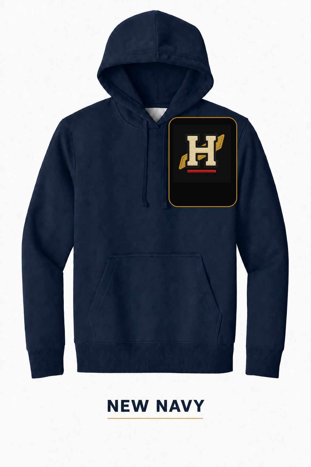 Heritage Slash Monogram Heavyweight Hoodie — New Navy