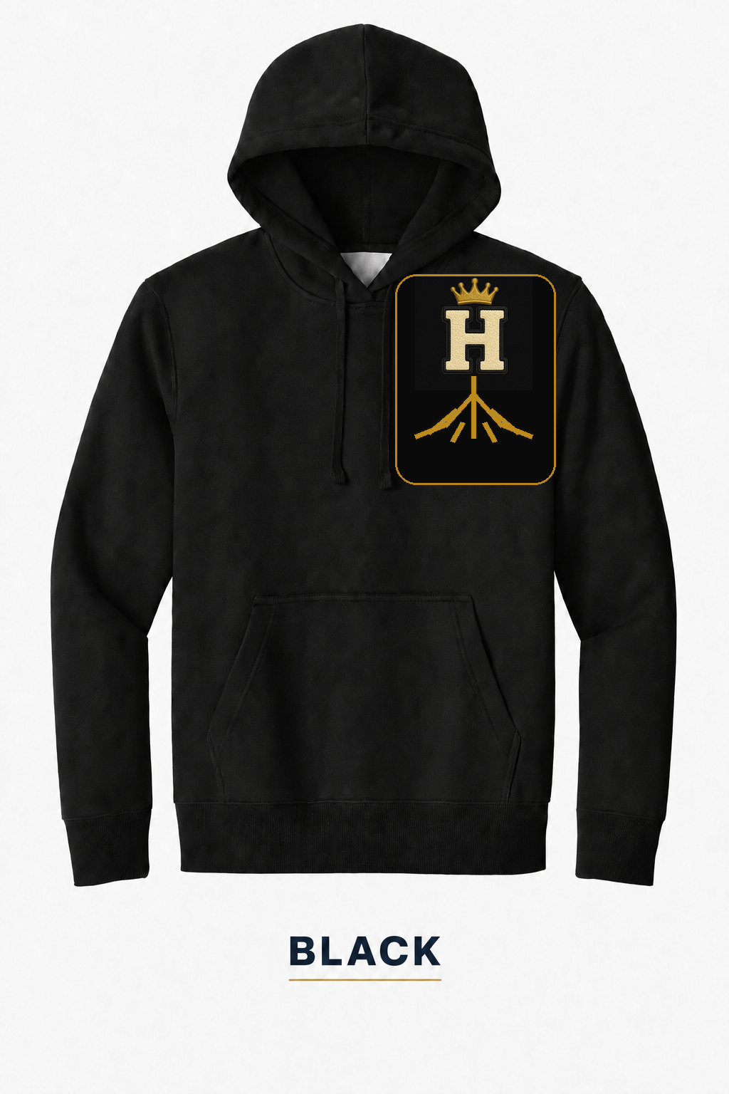 Heritage Rooted Crest Heavyweight Hoodie — Black