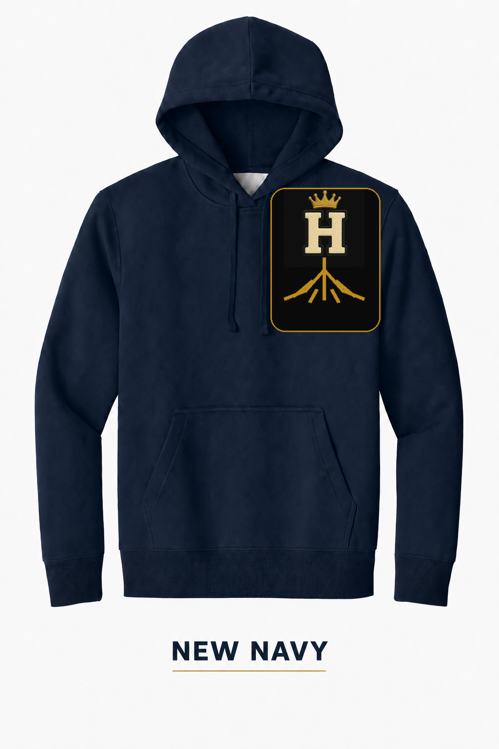 Heritage Rooted Crest Heavyweight Hoodie — New Navy