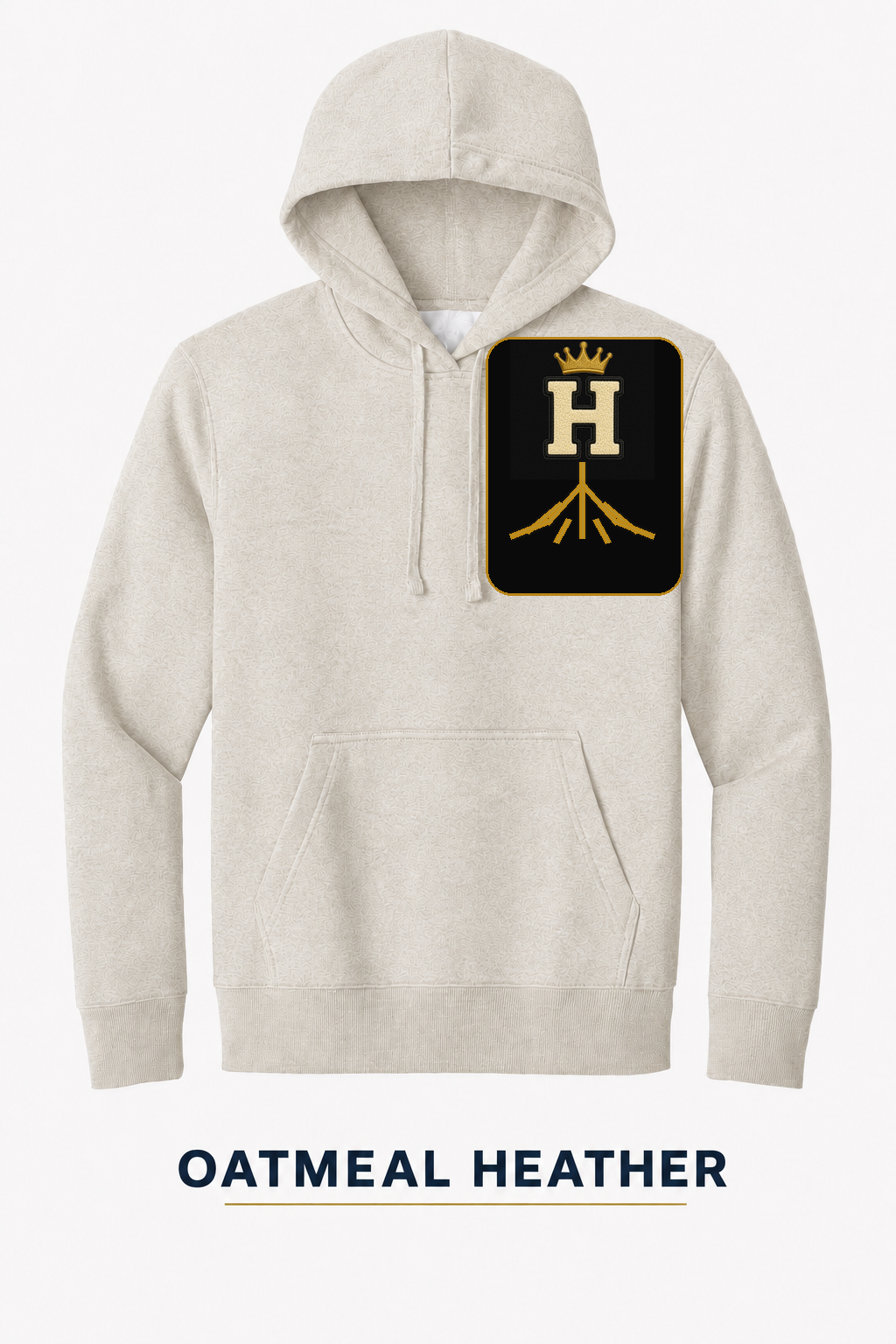Heritage Rooted Crest Heavyweight Hoodie — Oatmeal Heather