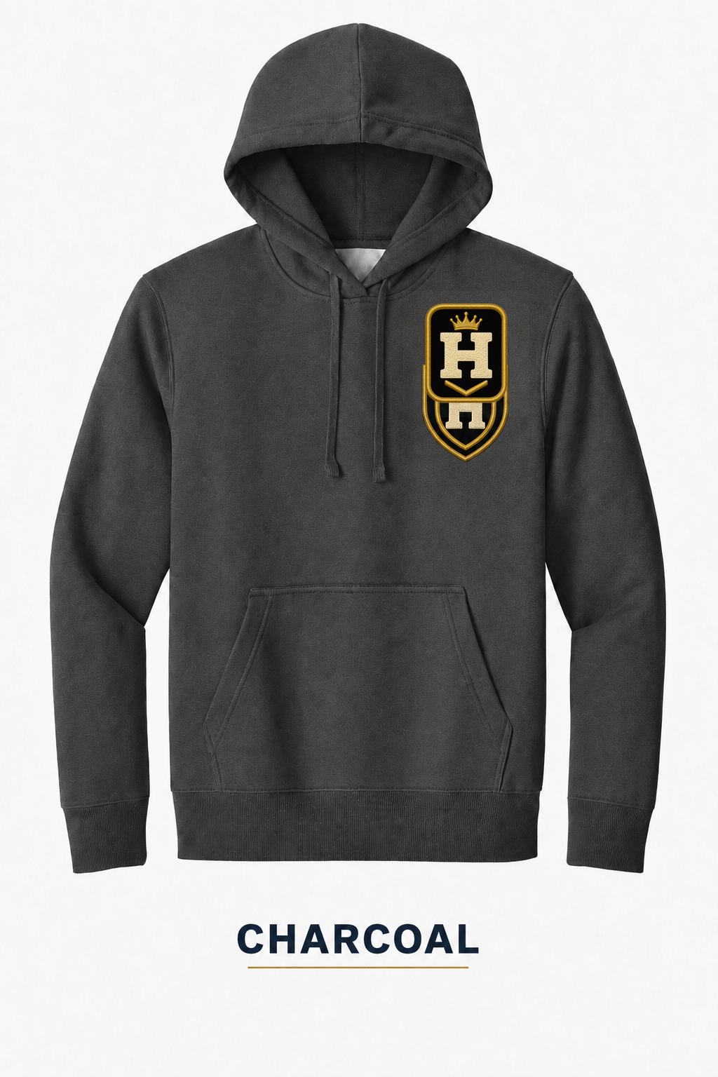 Heritage Legacy Crown Badge Heavyweight Hoodie — Charcoal