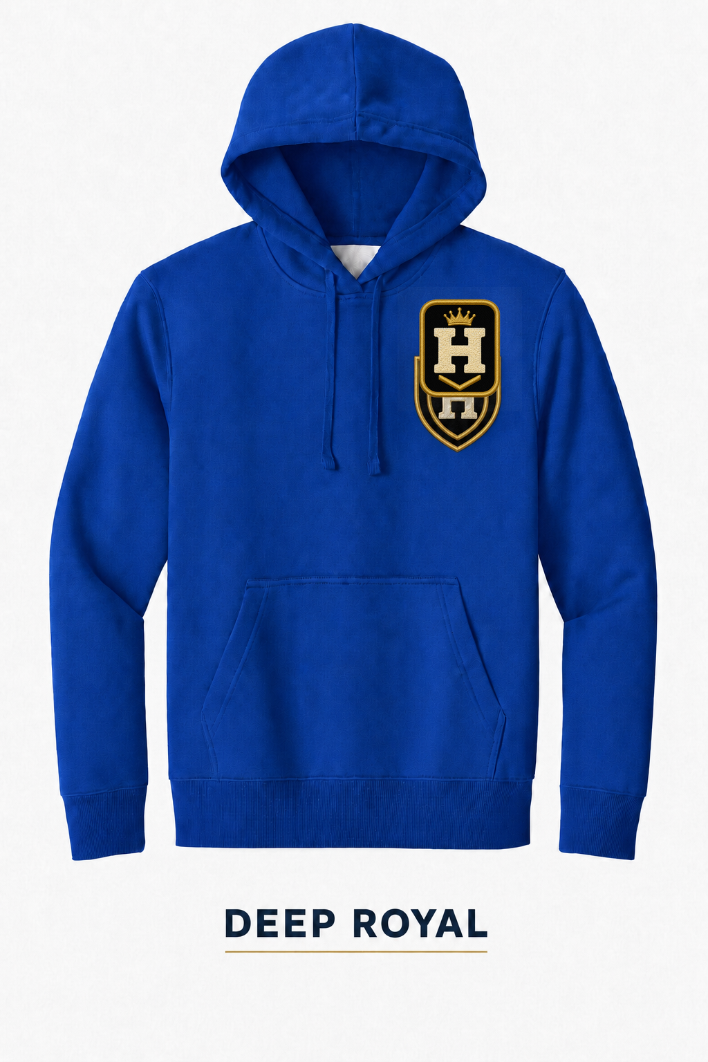 Heritage Legacy Crown Badge Heavyweight Hoodie — Deep Royal