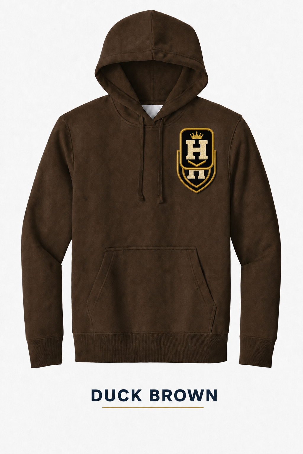 Heritage Legacy Crown Badge Heavyweight Hoodie — Duck Brown