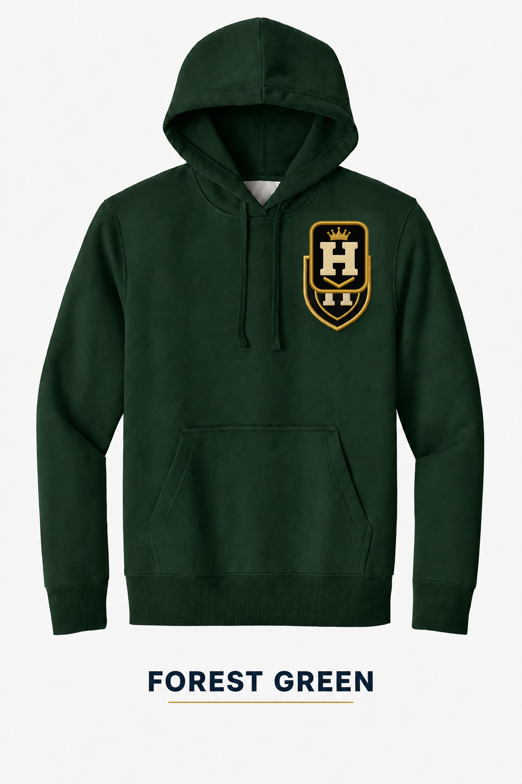 Heritage Legacy Crown Badge Heavyweight Hoodie — Forest Green