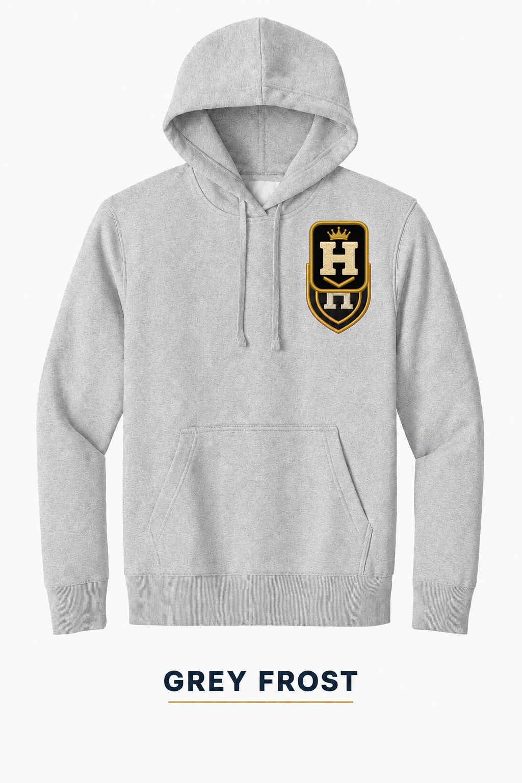 Heritage Legacy Crown Badge Heavyweight Hoodie — Grey Frost