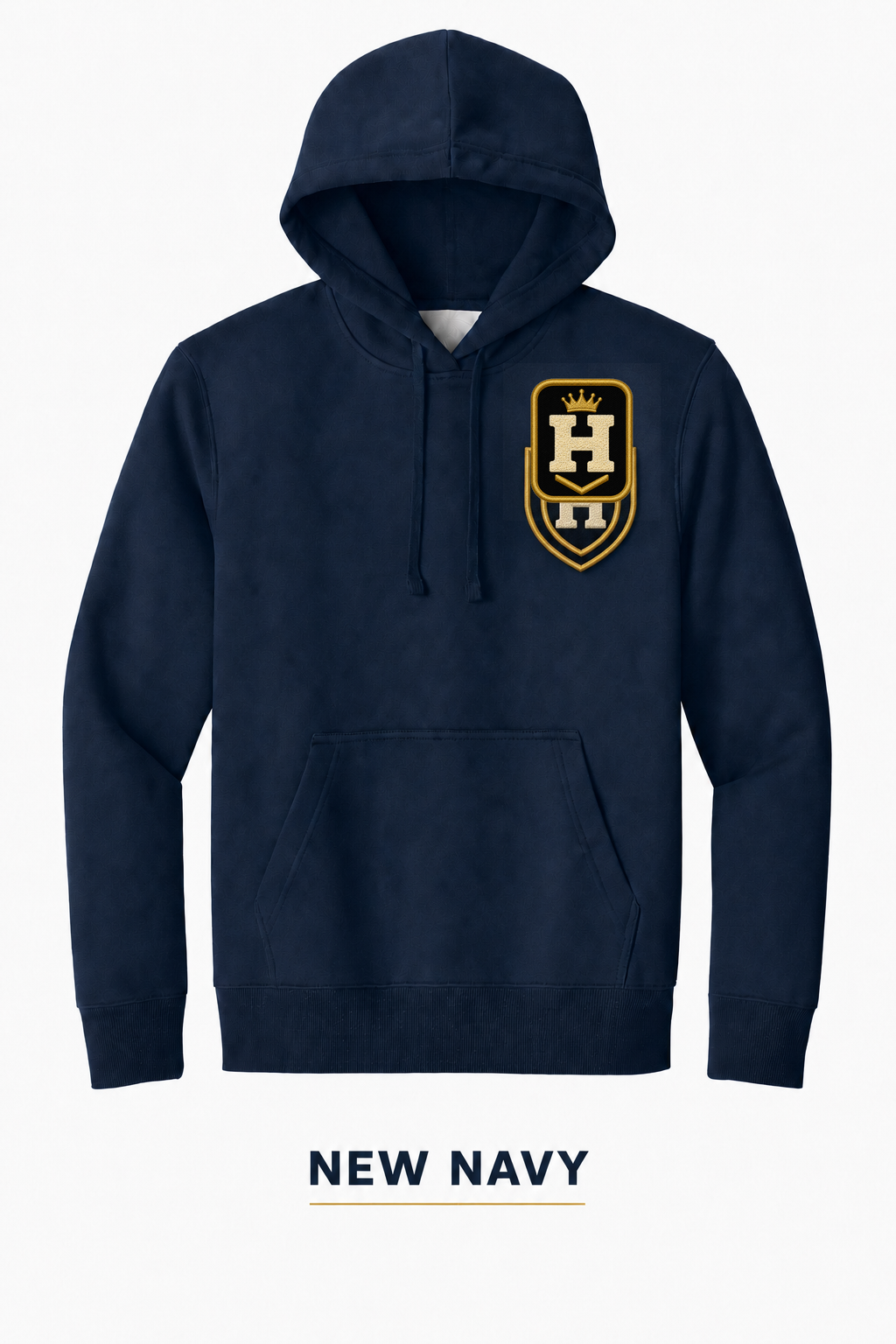 Heritage Legacy Crown Badge Heavyweight Hoodie — New Navy
