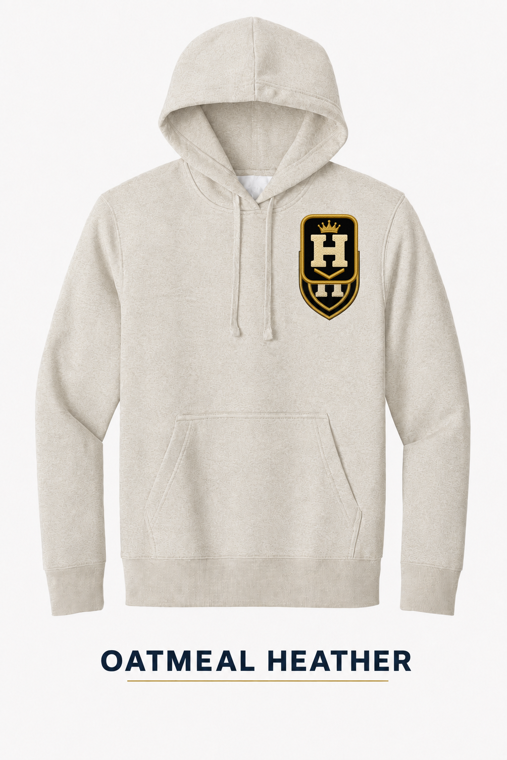 Heritage Legacy Crown Badge Heavyweight Hoodie — Oatmeal Heather
